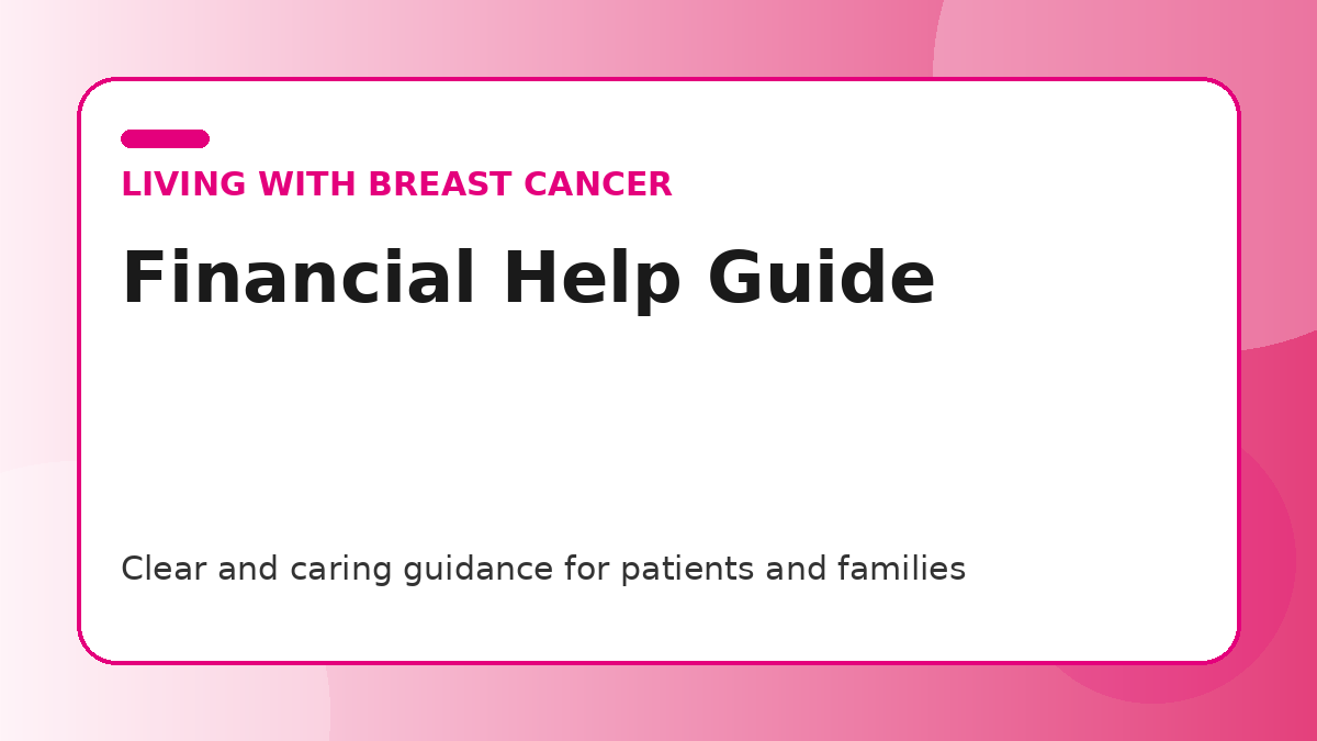 Pink title graphic for a guide to financial help and insurance questions in the United States for patients and families